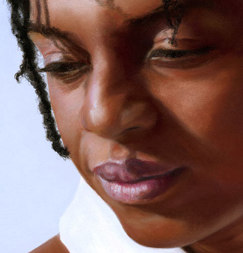 detail of Black womans face